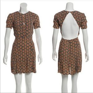 Reformation floral open back dress